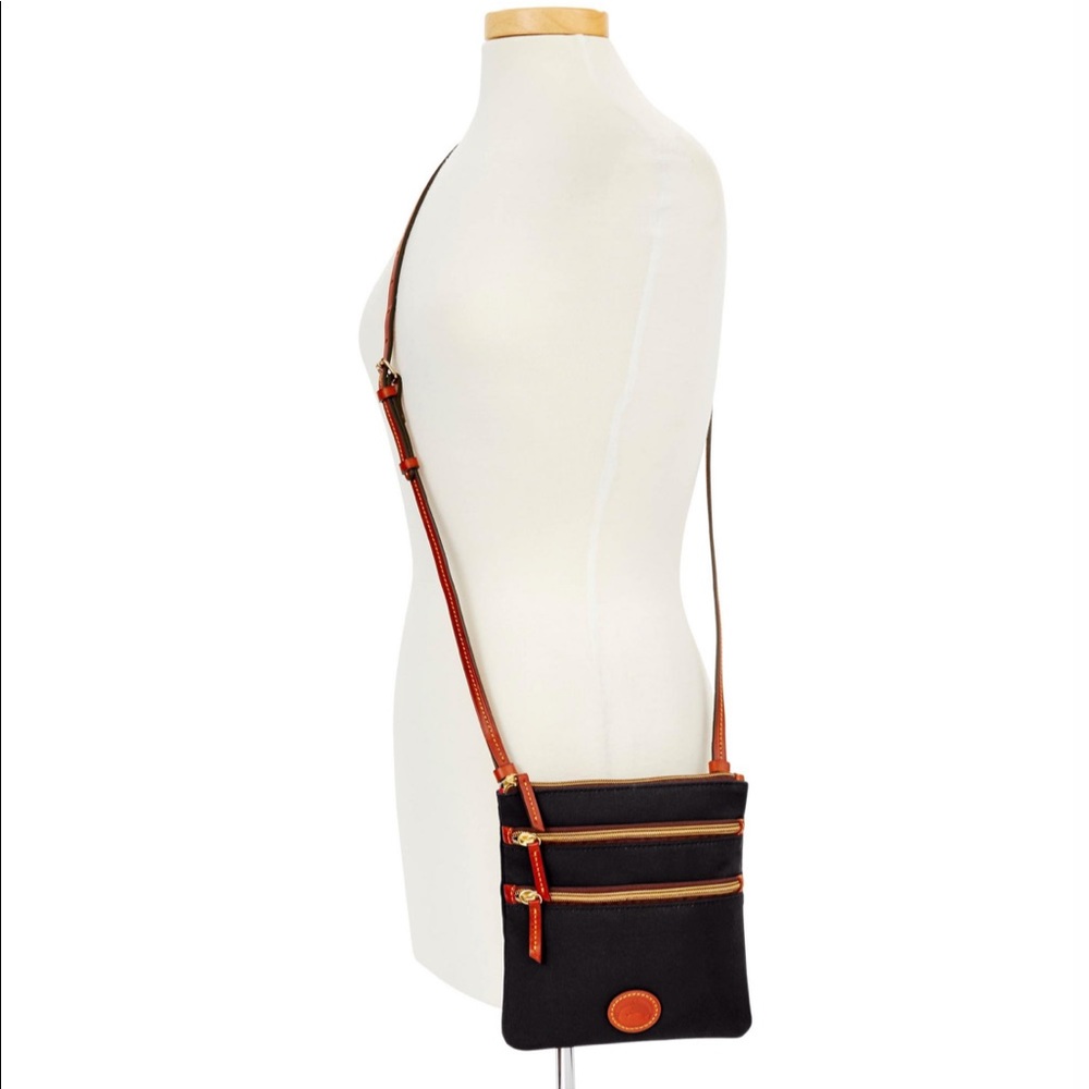 Dooney & Bourke Black and Brown Leather Crossbody Bag